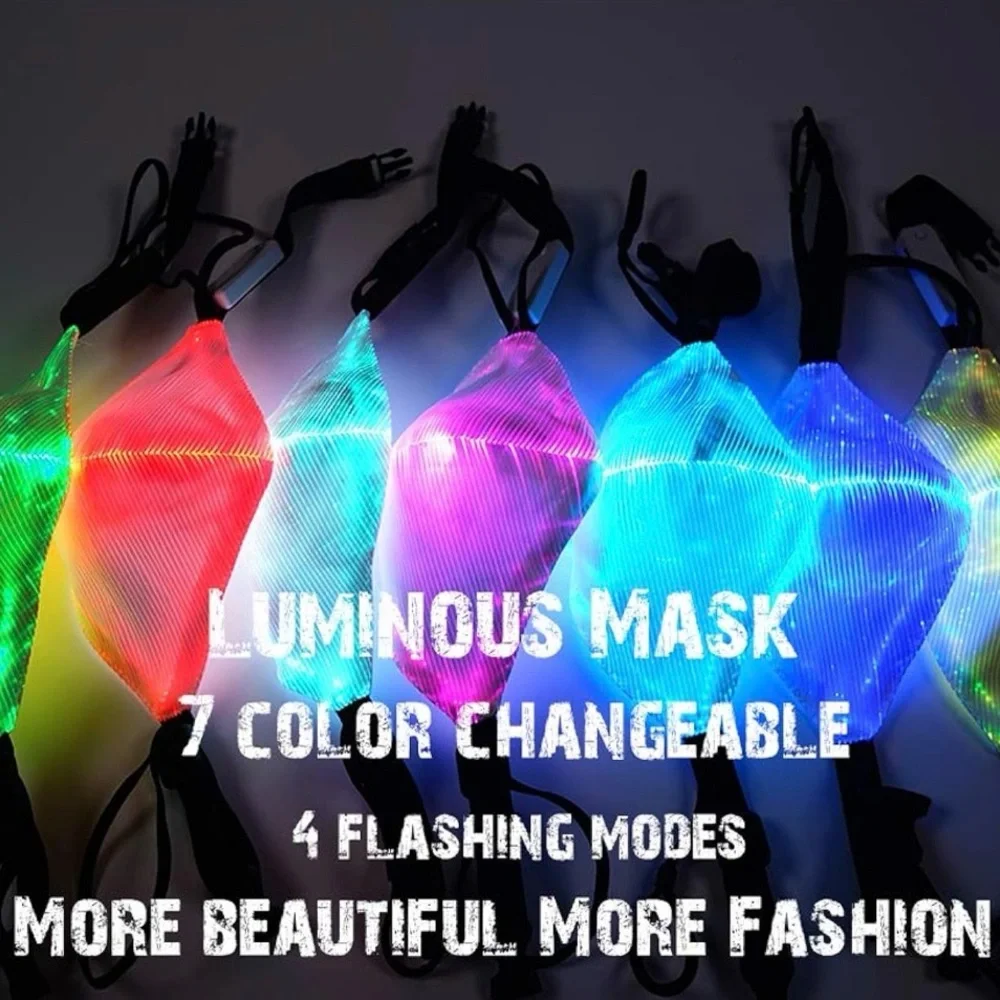 NWT- Teczero LED fiber optic rave face mask